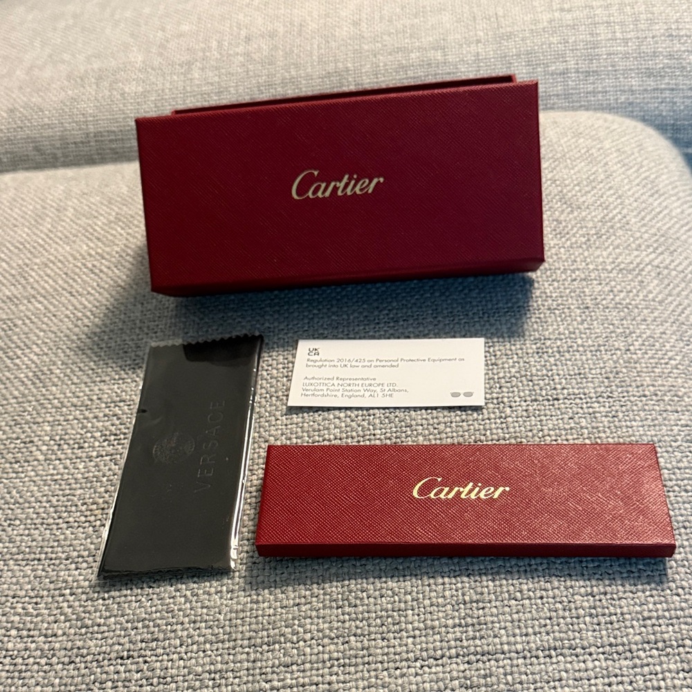Cartier Red Sunglasses Box Set with Accessories.